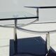 Vintage Danish Design Glass Coffee Table with Two Levels