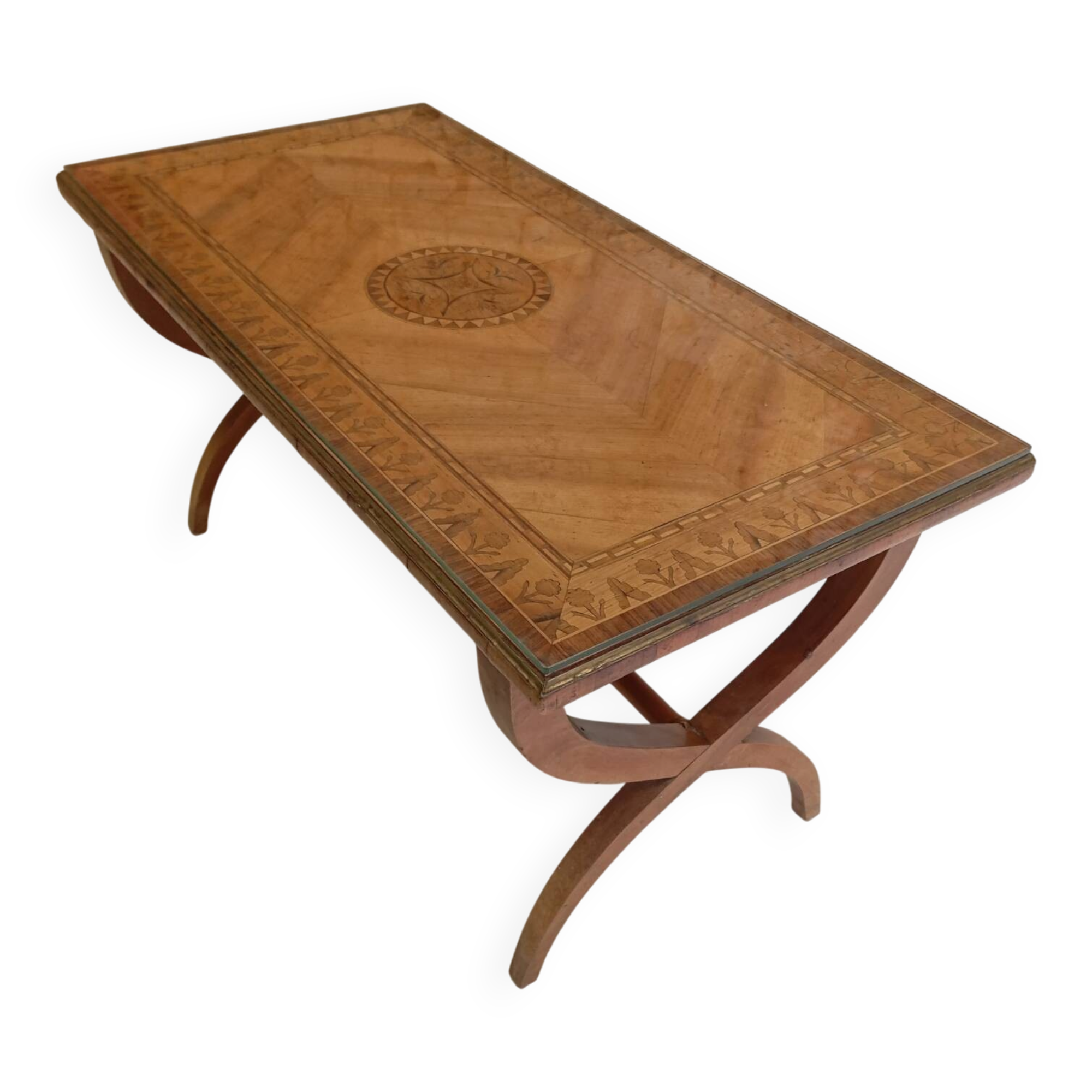 Neo-Classical / Directory Style Coffee Table in Marquetry