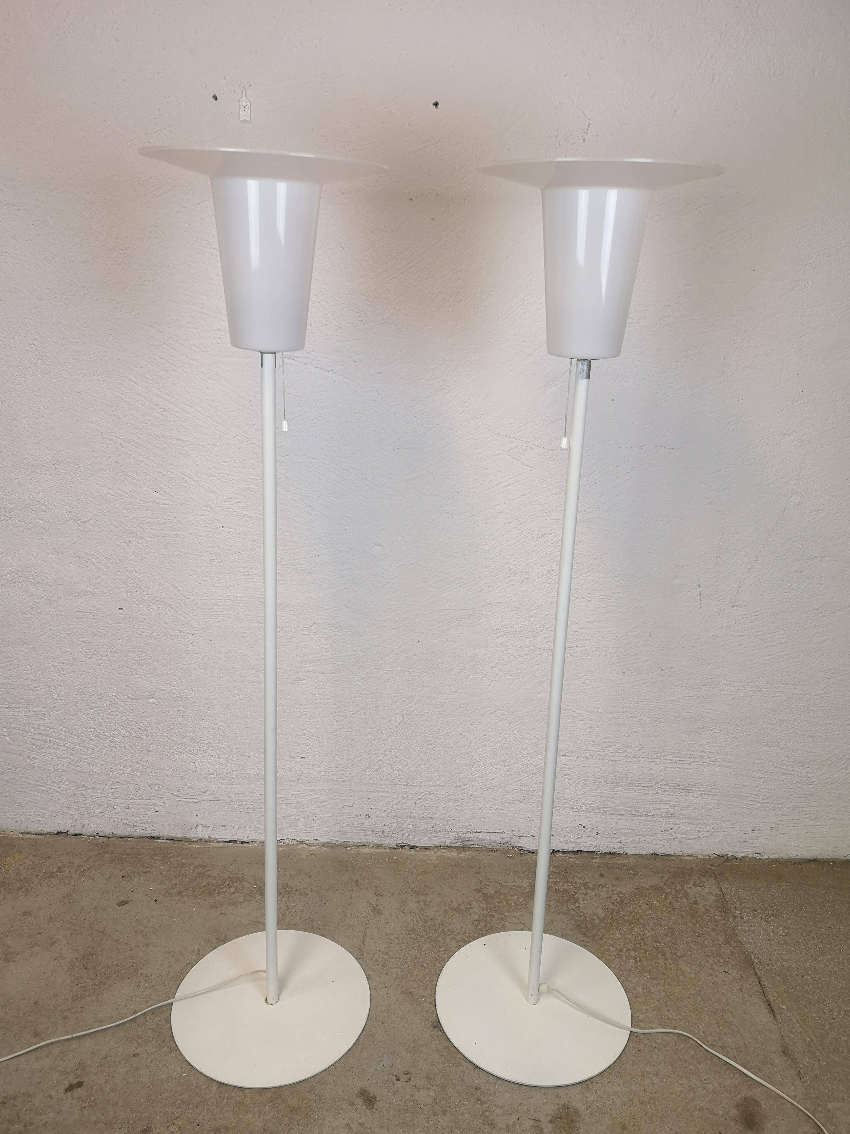 Pair of mid-century modern Luxus floor lamps, Sweden, 1970s.