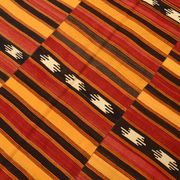 Tapis kilim ethnique turc rouge et orange, 173 x 225 cm