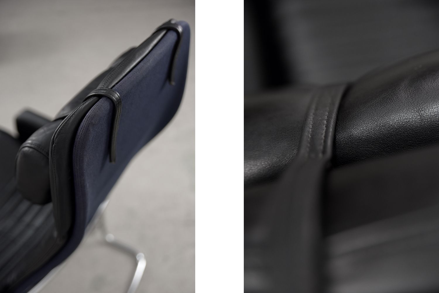 Mid-Century Rare Black Leather Scandinavian Armchair by Ire Möbel, 1970s, Set of 2