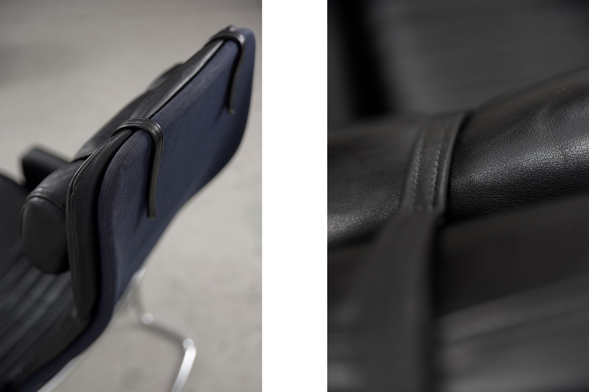 Mid-Century Rare Black Leather Scandinavian Armchair by Ire Möbel, 1970s, Set of 2