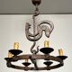 Lustre with rooster by Jean Touret for Atelier Marolles