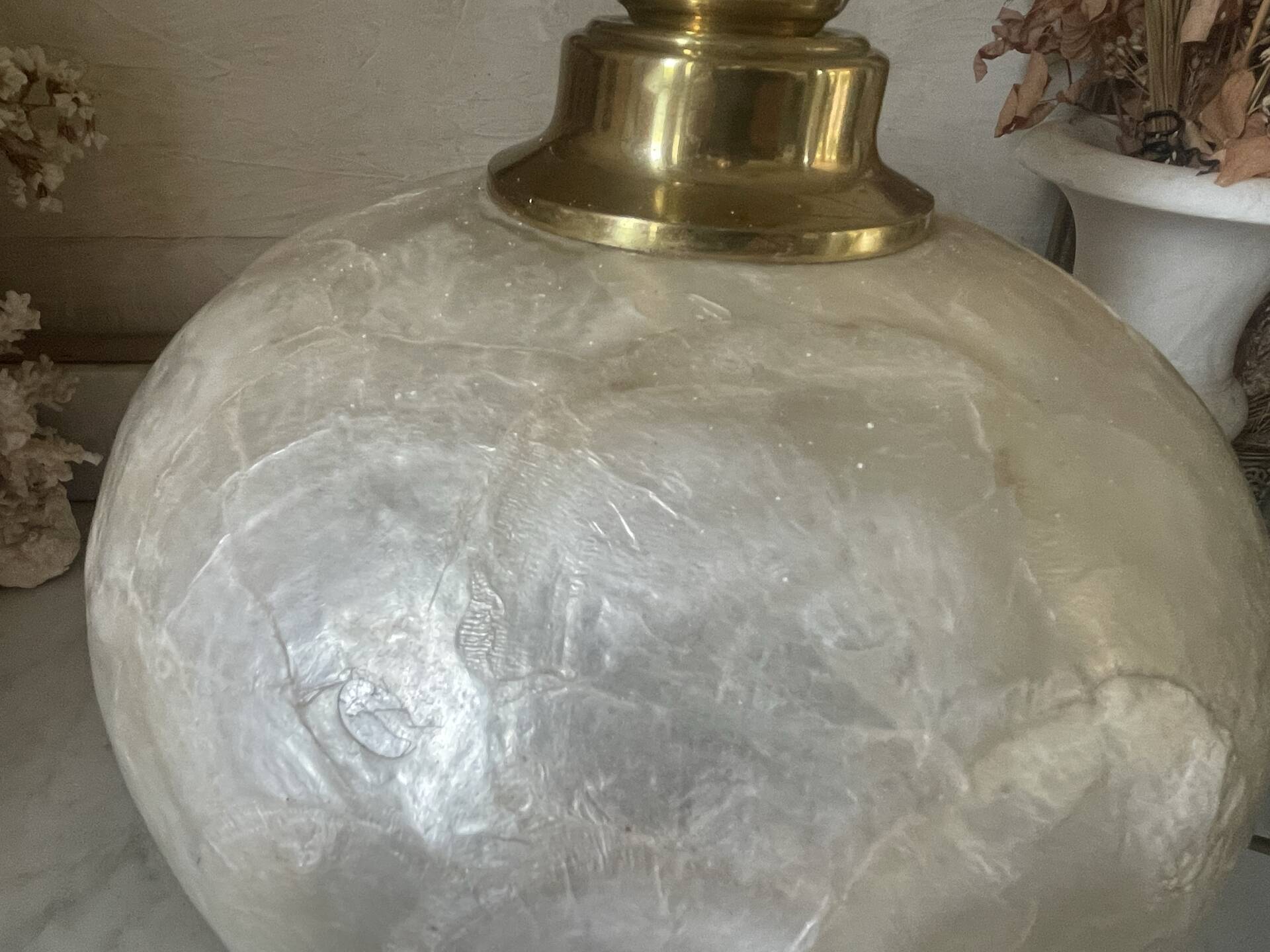 Capiz shell lamp and vintage brass