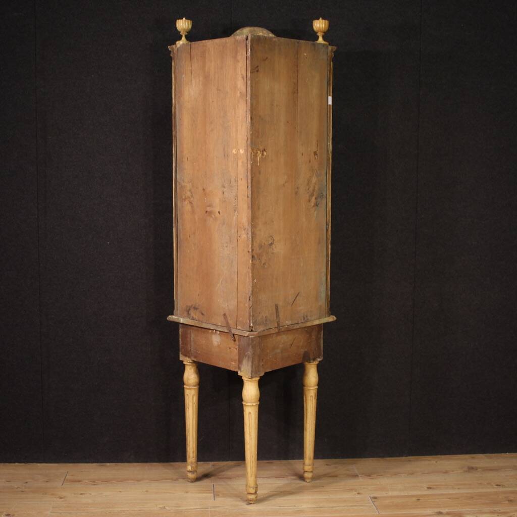 Antique Louis XVI lacquered corner cabinet from the 18th century