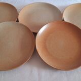 5 assiettes à dessert en grès