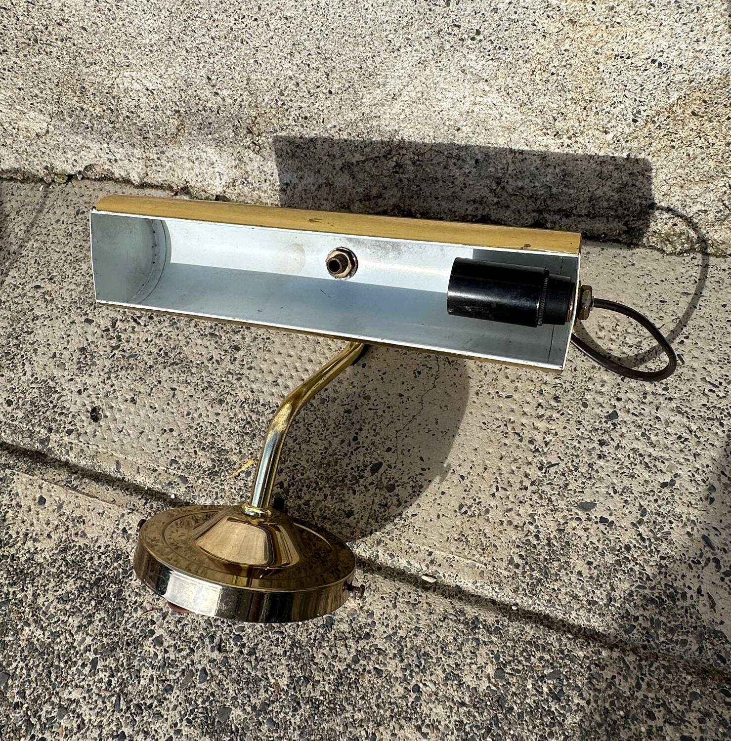 Pair of antique brass desk lamps, desk sconces.