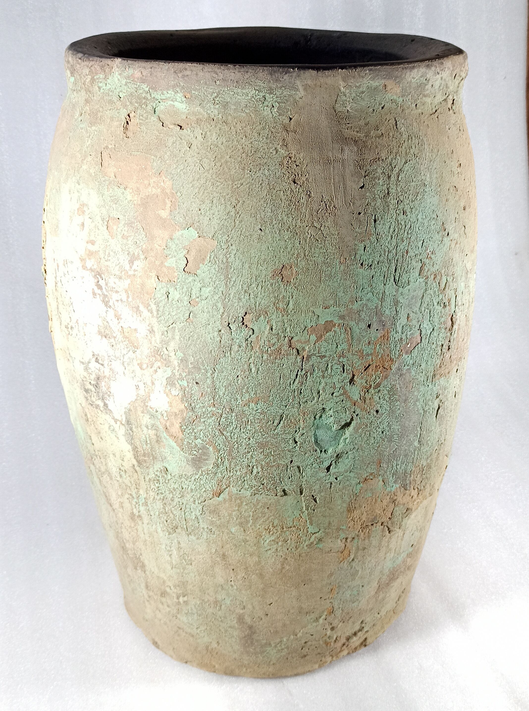 Green terracotta jar