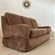 Old 3-seater sofa and vintage armchairs in French designer fabrics from the 70s, Beka brand