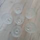 6 verres à pied en verre taillé