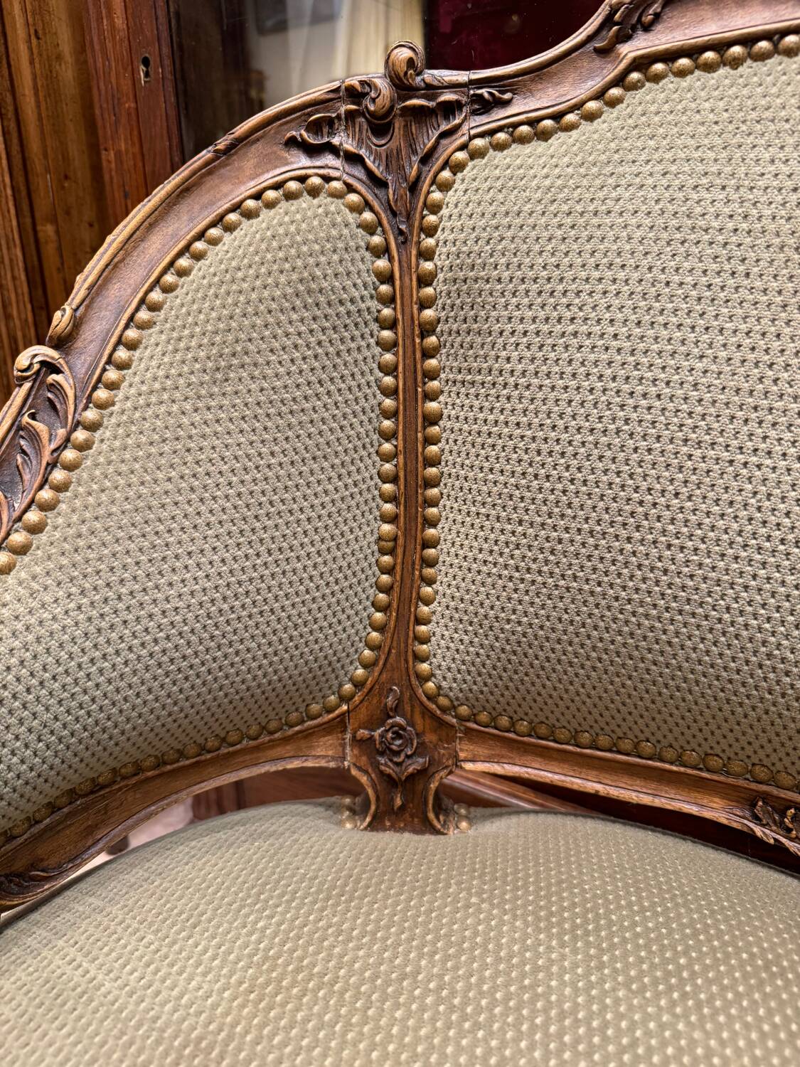 Walnut marquise armchair