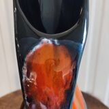 Flamed ceramic pitcher vase 1960