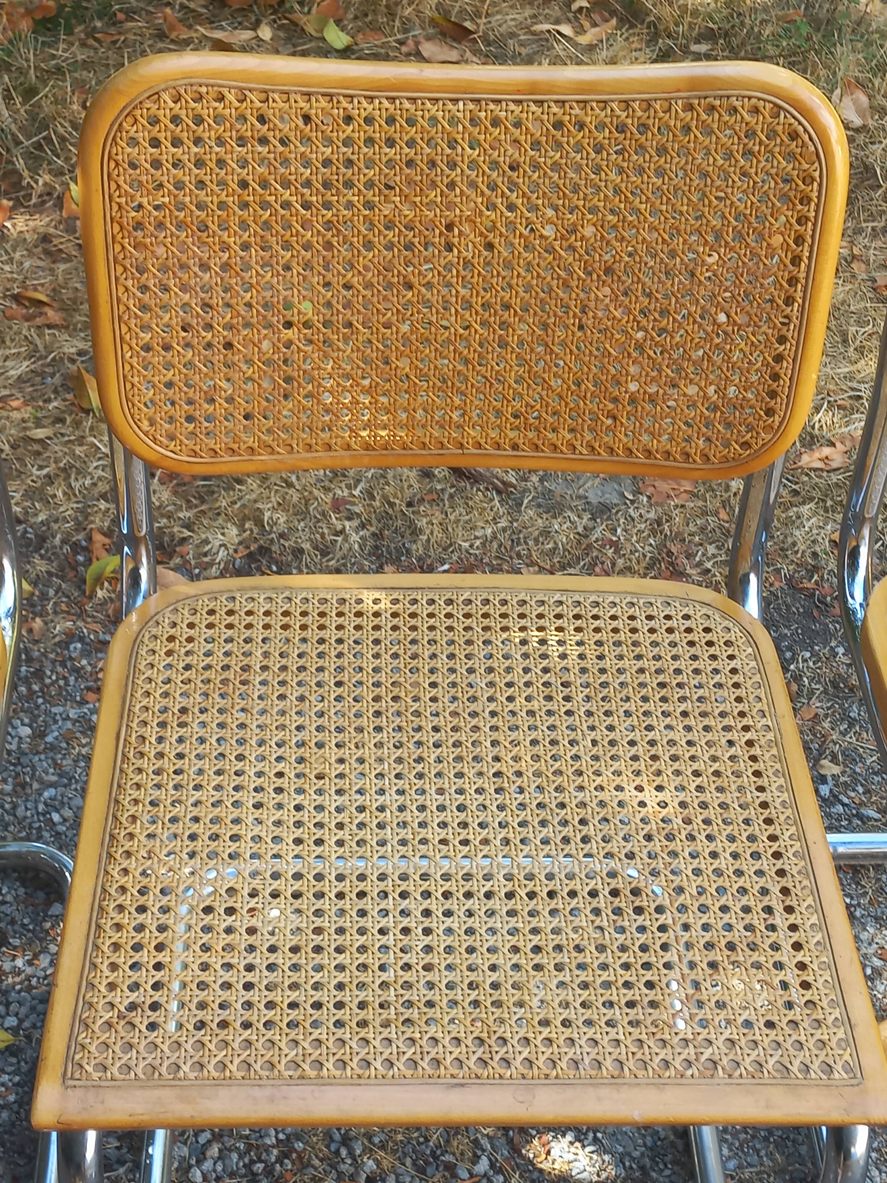Set of 3 Cesca B32 chairs by Marcel Breuer