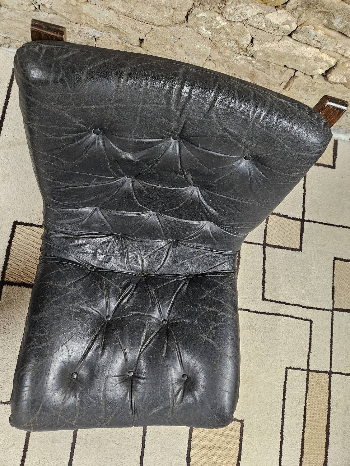Fauteuil cuir vintage 1970"