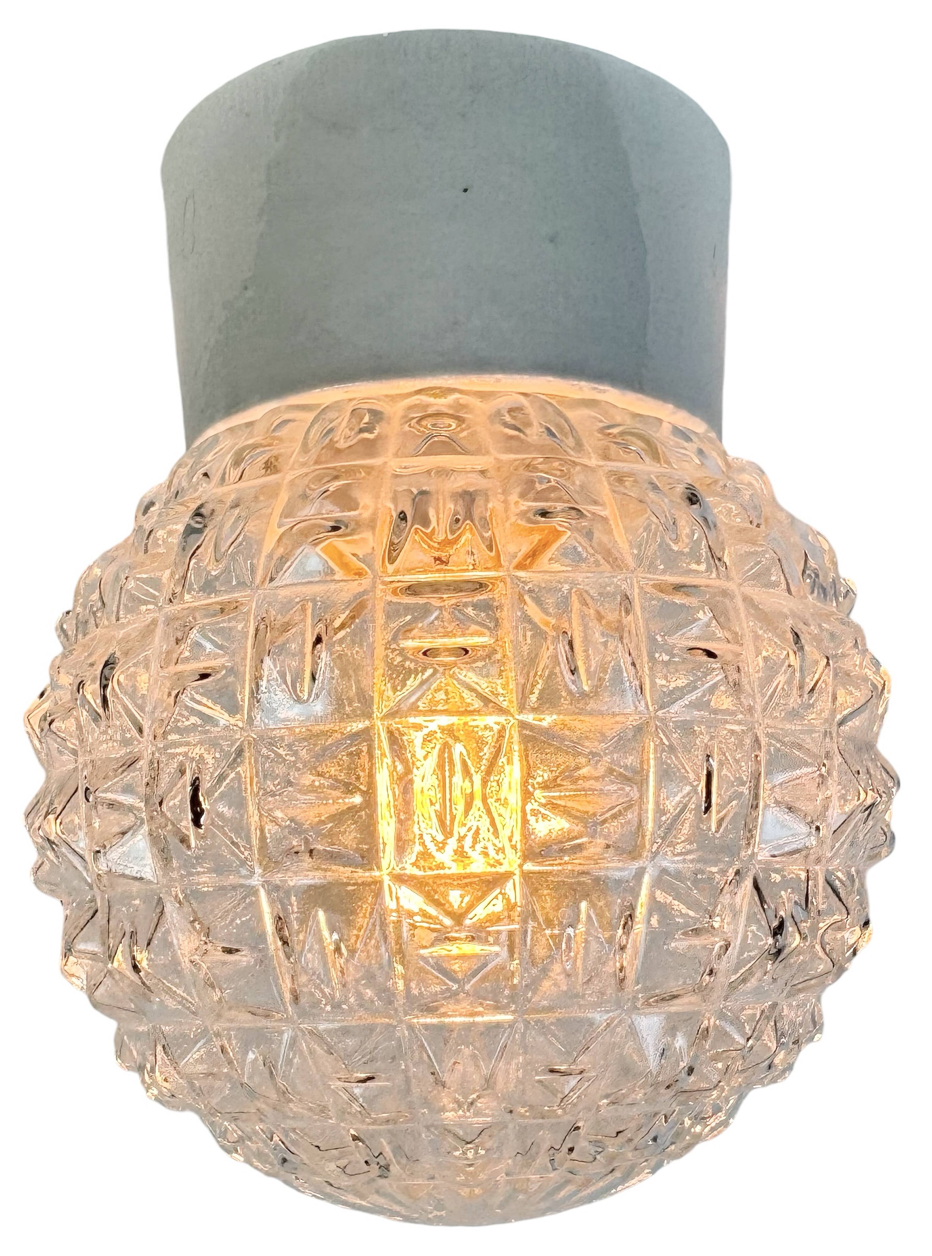 Vintage White Porcelain Ceiling Light, 1970s