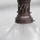 Glass and brass holophane antique pendant light