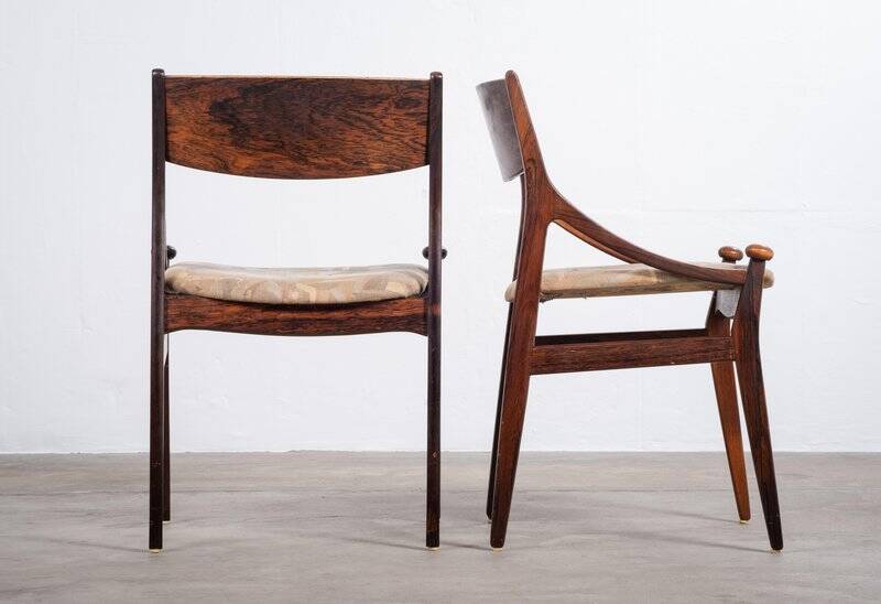 Dining Chairs in Rosewood by Vestervig Erikson for Brdr. Tromborg, 1960s, Set of 6