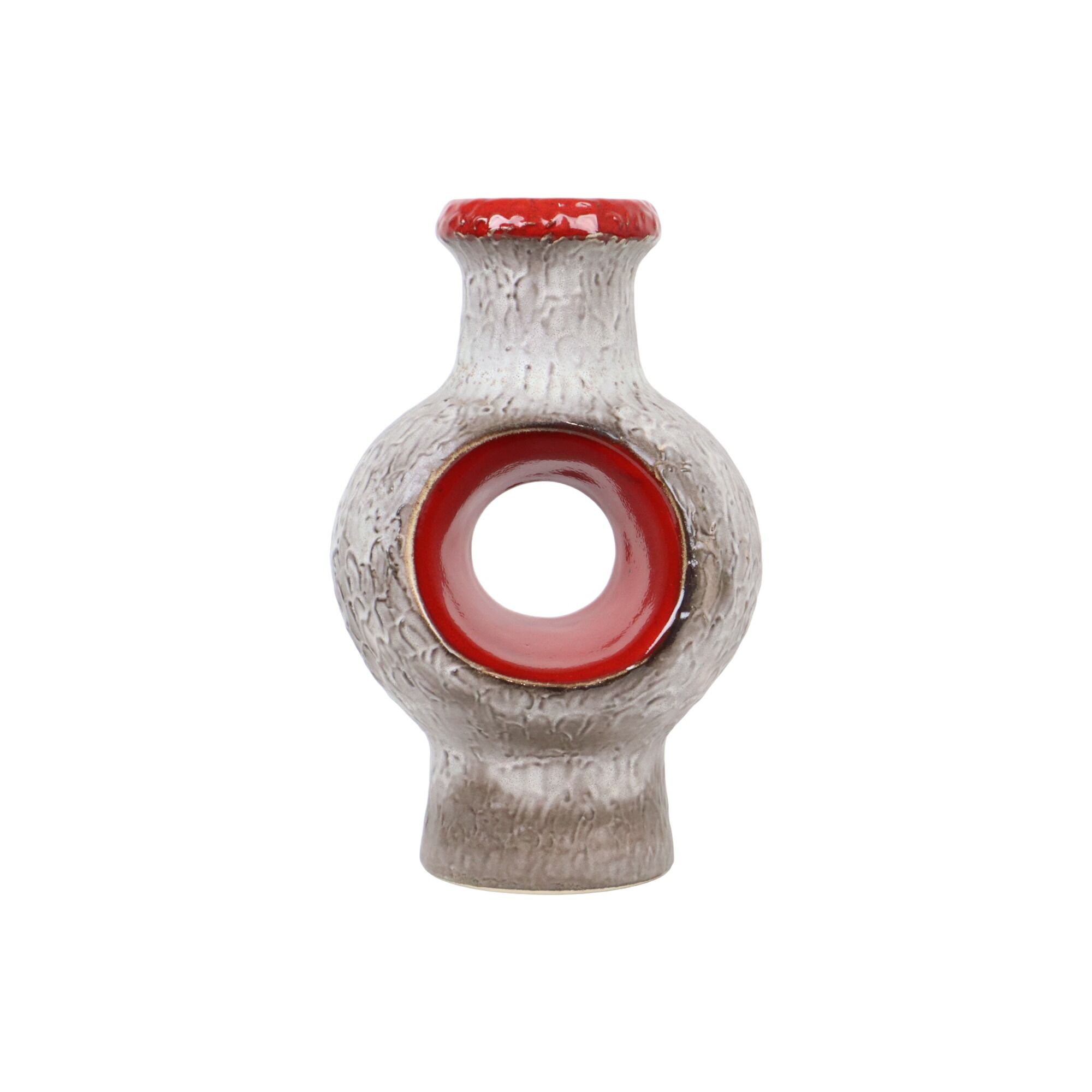 Fat Lava Donut Vase Red West Germany Rare Design 493-35