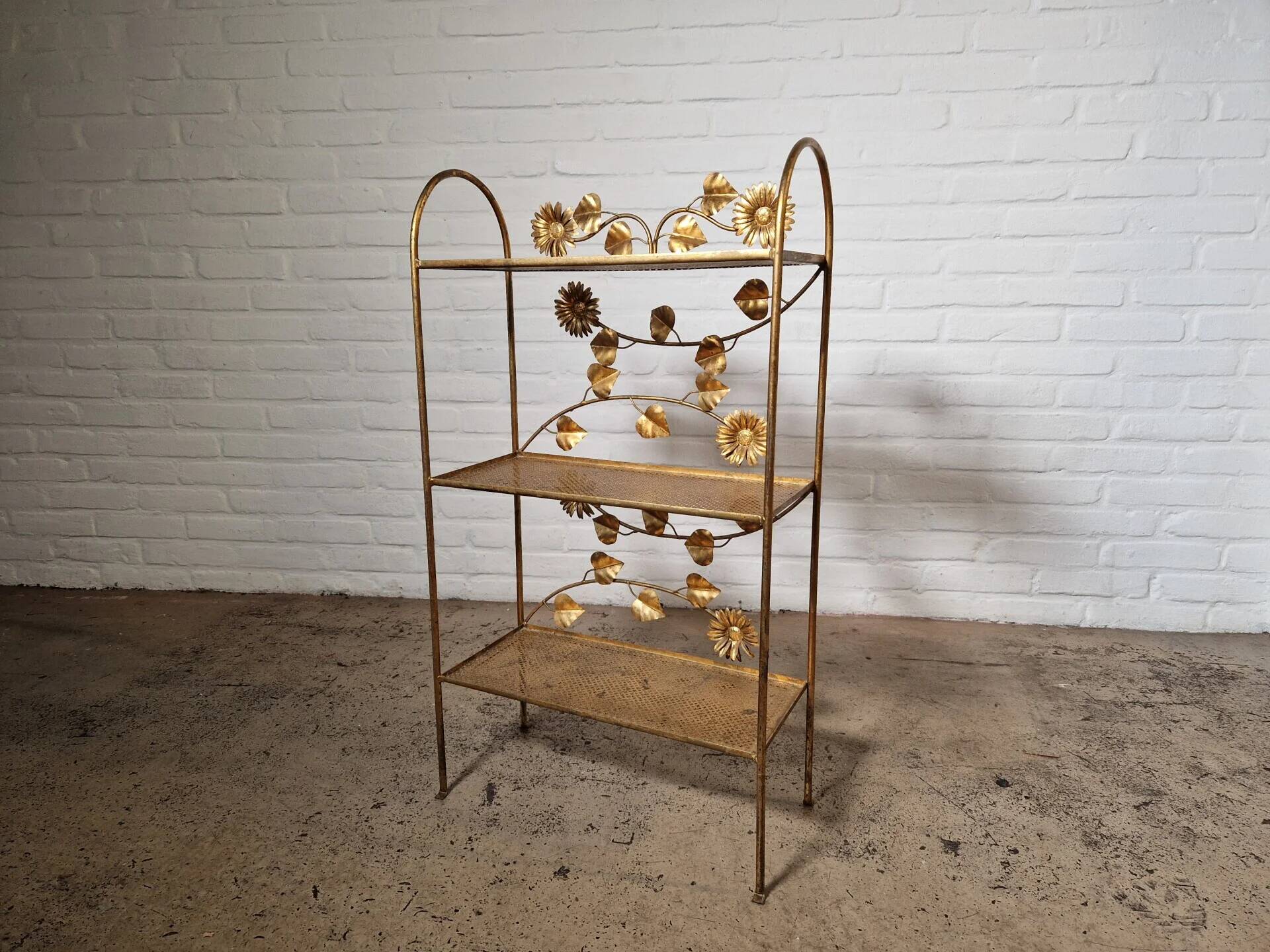 Gilded étagère, French, 1960s