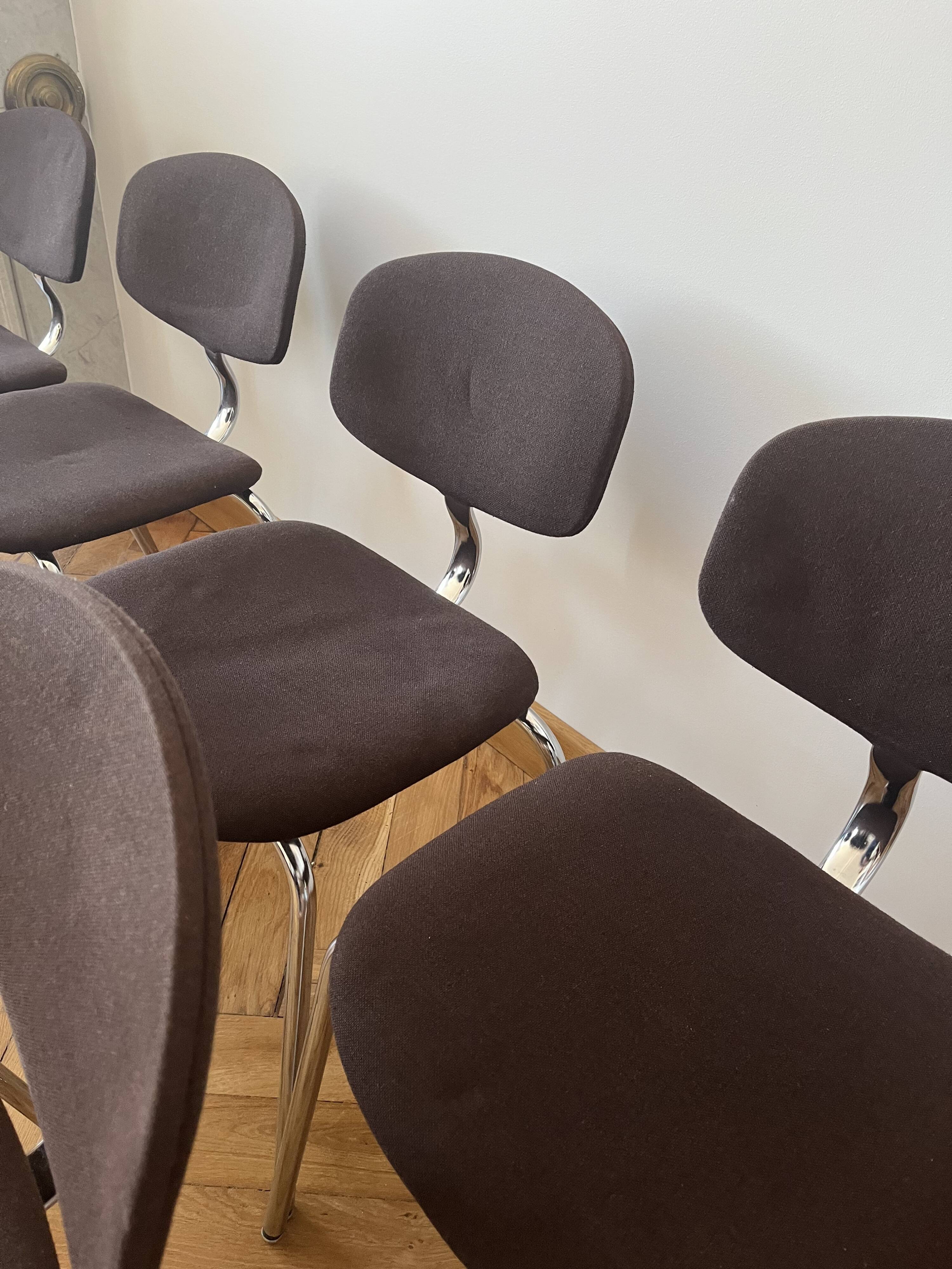 Set of 7 Steelcase Strafor chairs