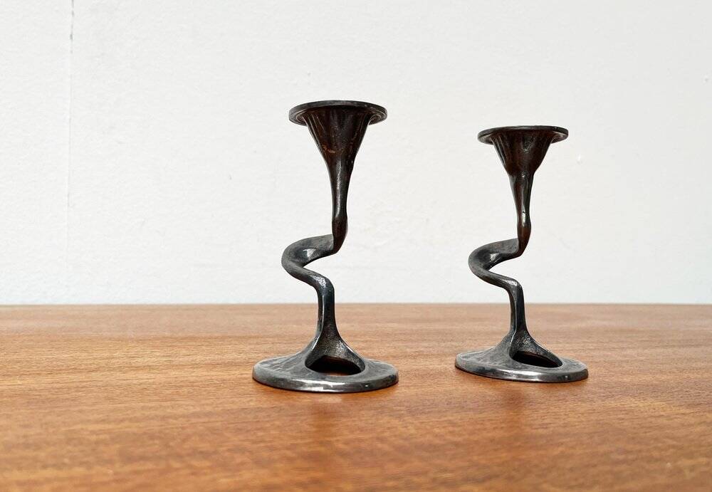 Amadeus candle holders from the Italian Brutalist series by Kurt Jesch for Fratelli Tonini, 1960s, set of 2.
