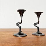 Amadeus candle holders from the Italian Brutalist series by Kurt Jesch for Fratelli Tonini, 1960s, set of 2.