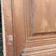 Porte d'entrée et son cadre imposte en verre translucide, début XXème