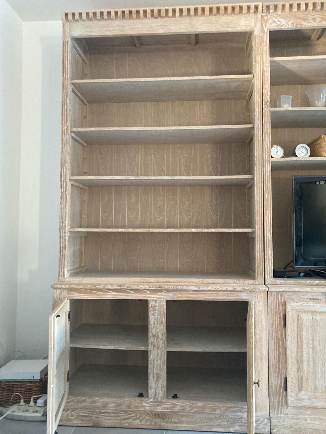 AmPm bookcase in ceruse solid wood