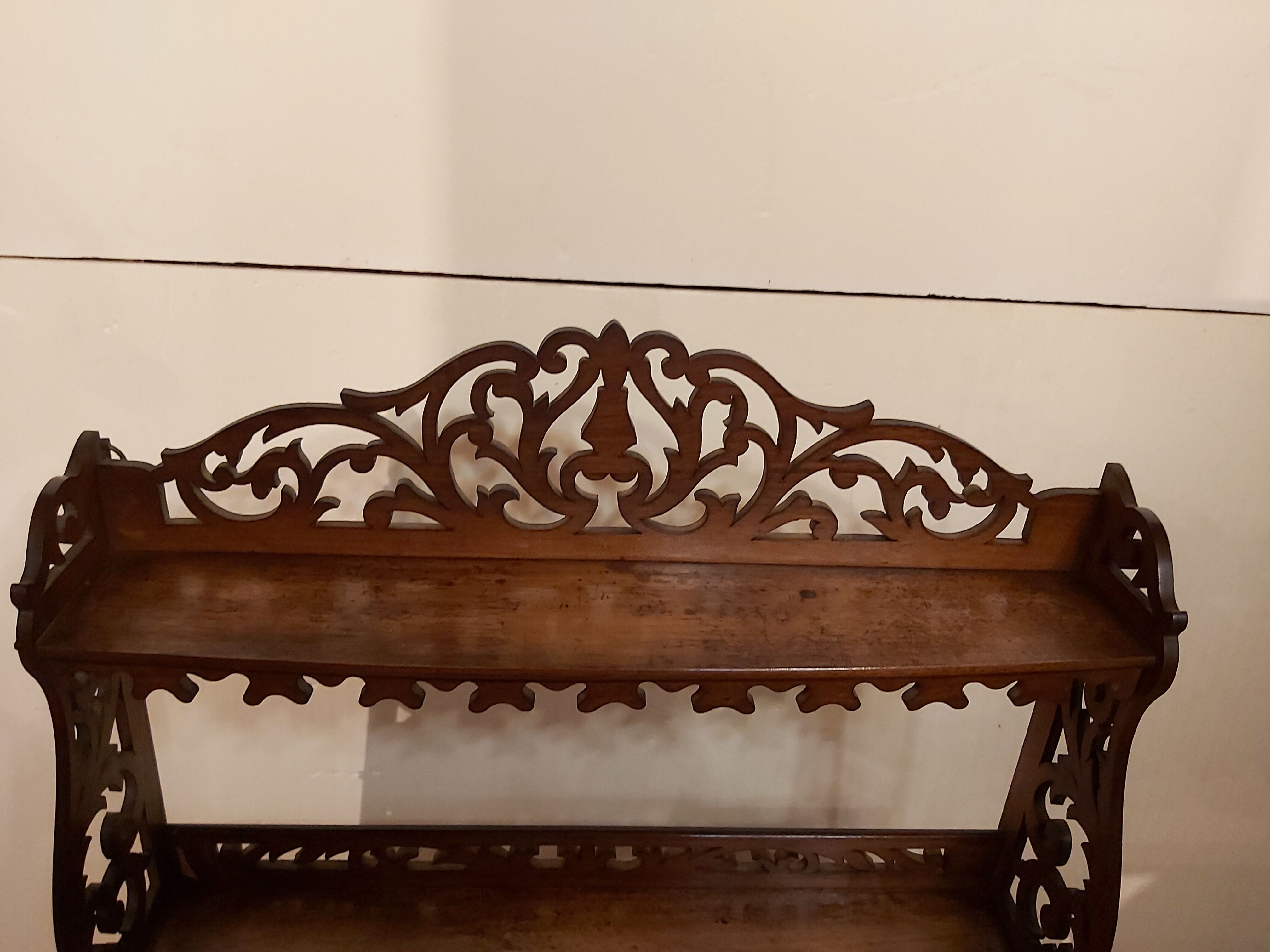Openwork wall shelf walnut nineteenth
