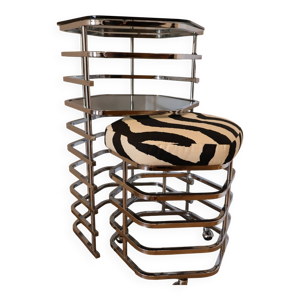 Coiffeuse en chrome et - 1970