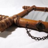 Miroir bambou en bois tourné 35x40cm