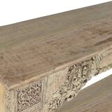 Console bois sculpté 182x46x85 naturel