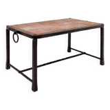 Brutalist Spanish Iron and Tile Coffee Table - circa 1920s