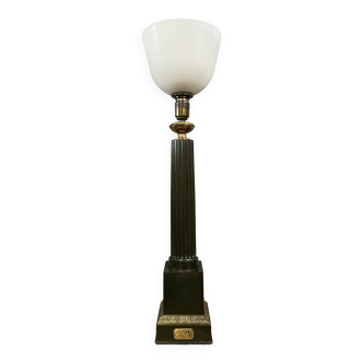 Superb Carcel lamp in gilded and patinated bronze from the Empire period
