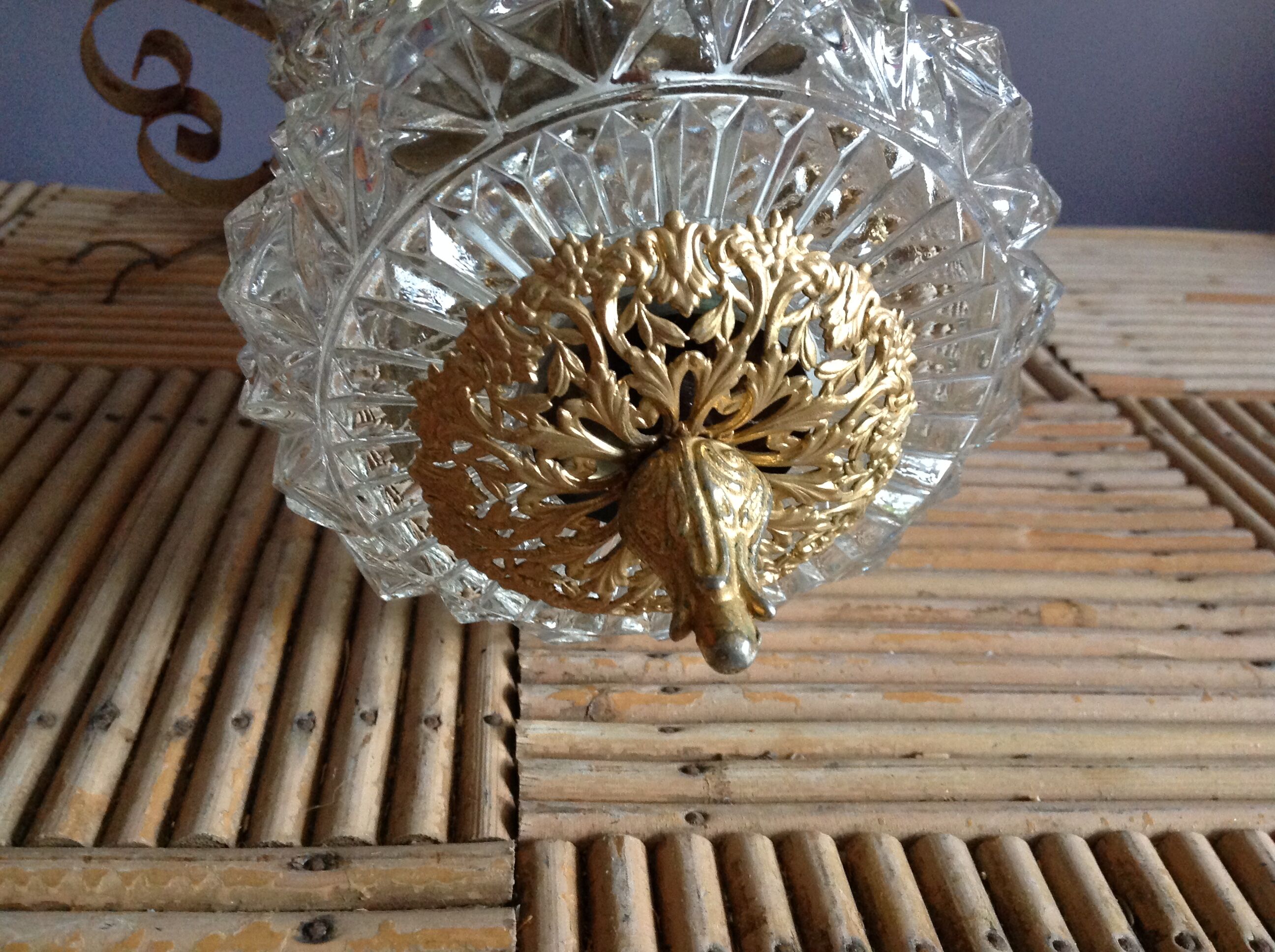 Glass and brass hanging