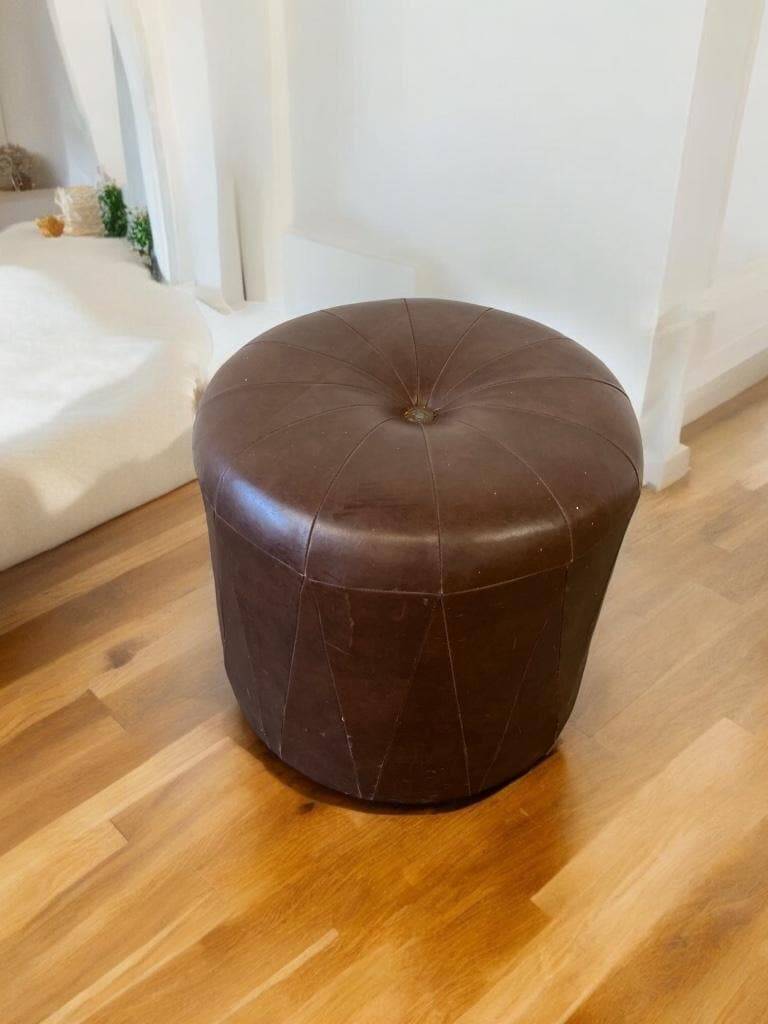 Vintage brown pouf from the 70s