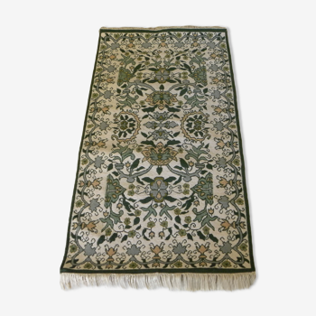 Carpet traditional floral green wool hand knotted - 165x90cm