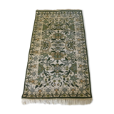 Tapis laine vert floral traditionnel nouée à la main - 165x90cm