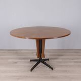 Vintage wooden round table from 1960s designed by Carlo Ratti for Lissoni