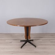 Vintage wooden round table from 1960s designed by Carlo Ratti for Lissoni