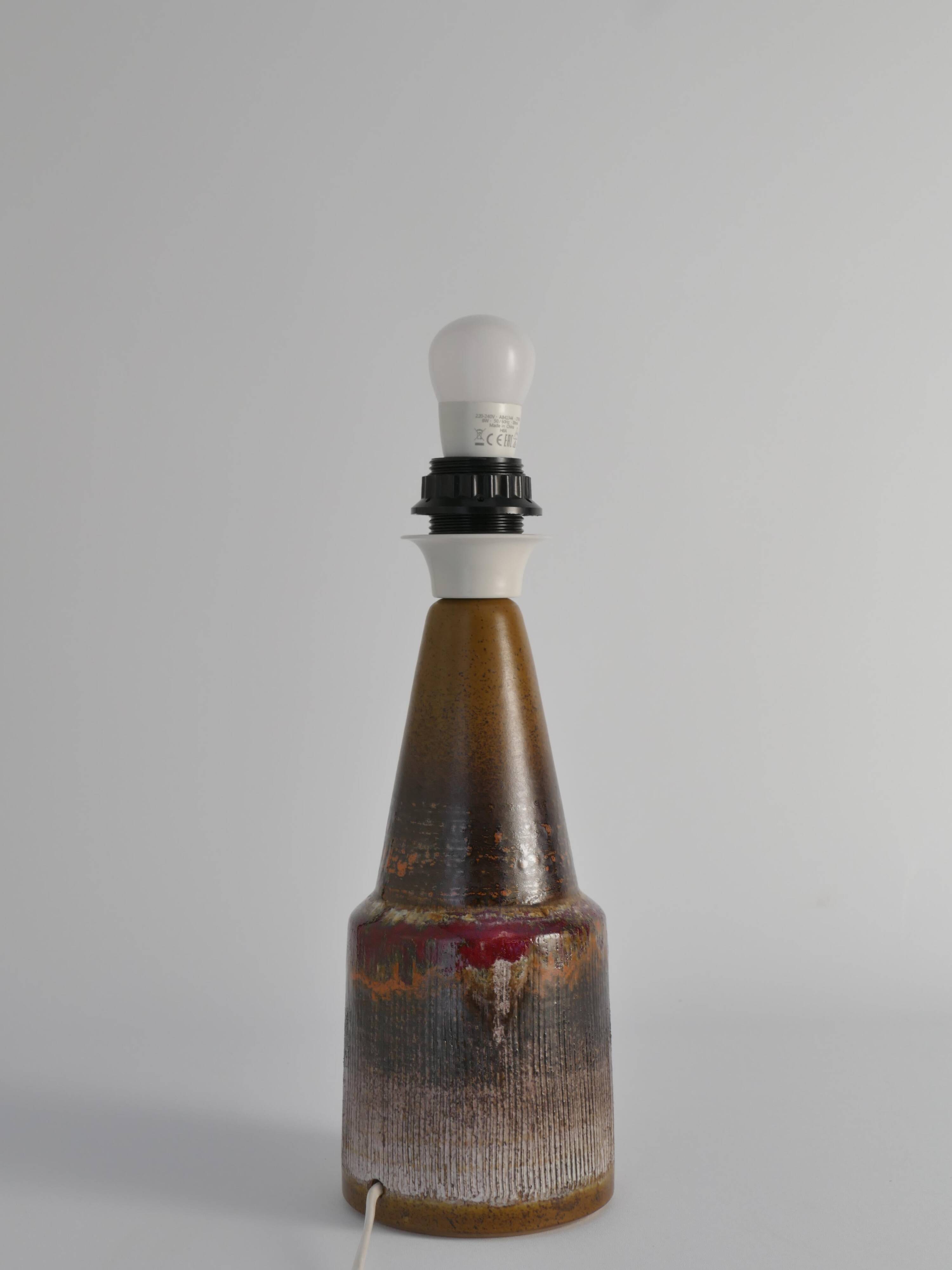 Unique Scandinavian Modern Brutalist Ceramic Table Lamp by Tilgmans, Sweden