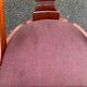 Gondola office chair in solid wood and burgundy fabric 1950