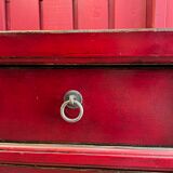 China bahut red lacquered buffet of unusual width 2m60 traditional manufacture