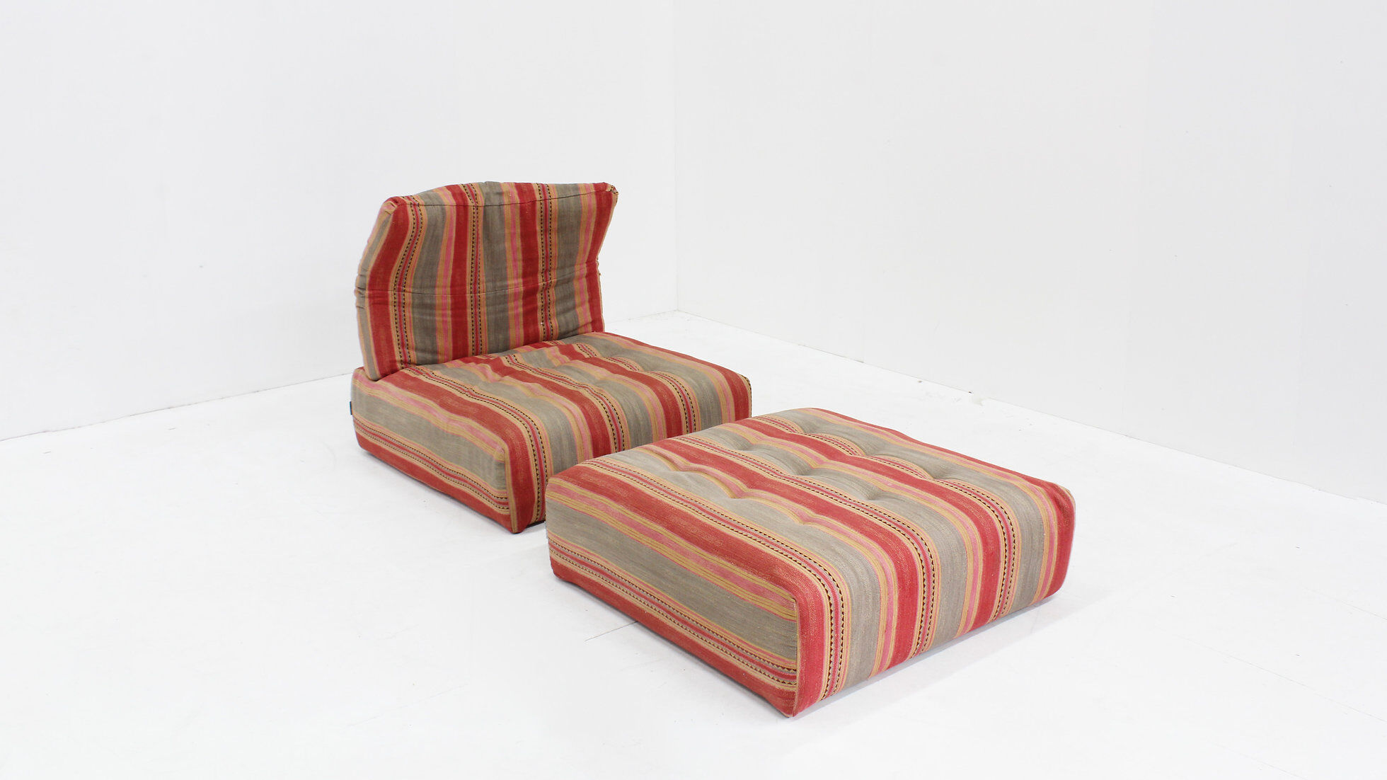 Vintage Roche Bobois Voyage Immobile armchair and ottoman