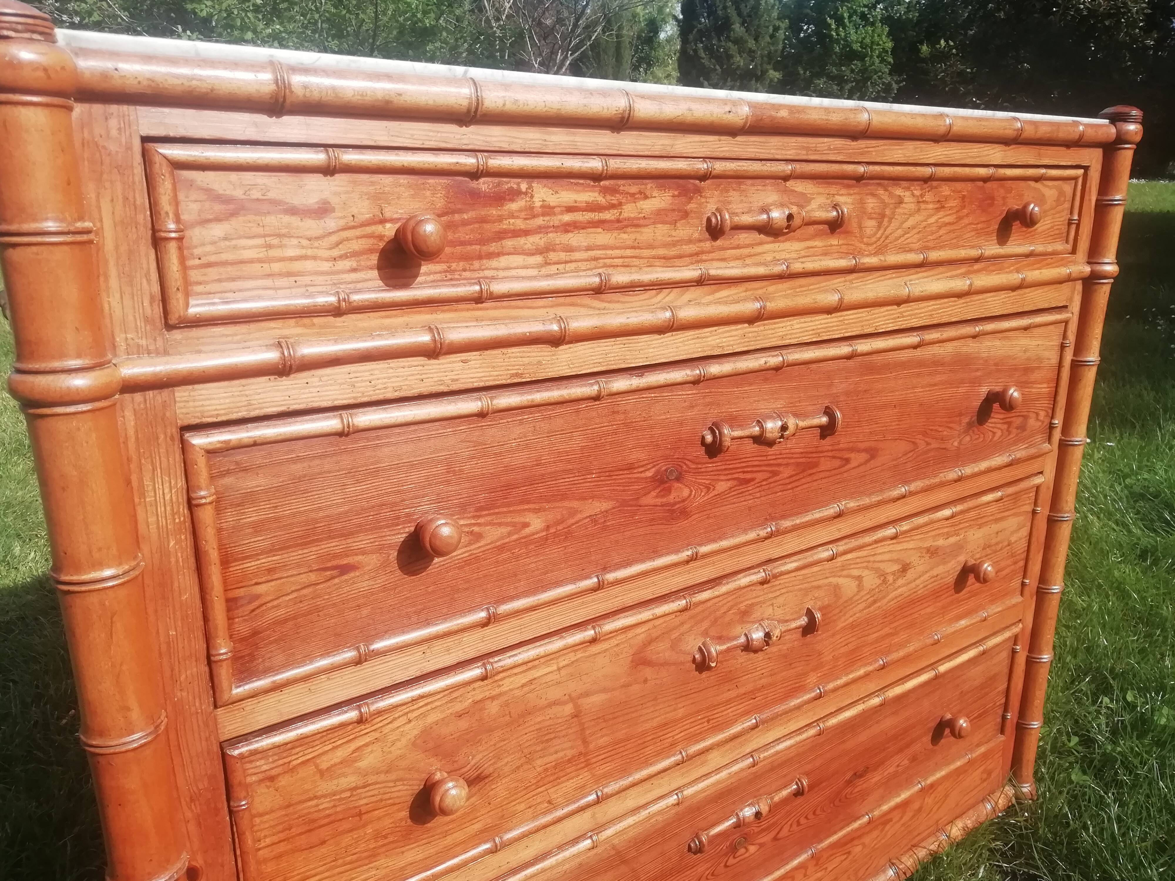 19th century bamboo-style chest of drawers in Pitchpinn