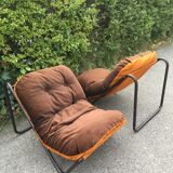 2 brown armchairs from the 70