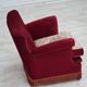 1970s, Danish armchair, furniture velour, ash wood legs.