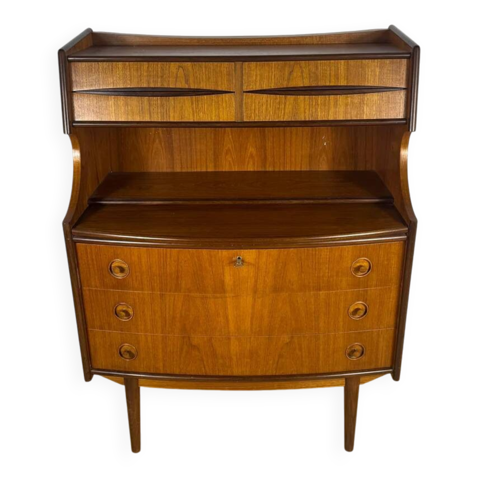 Danish teak cabinet with drawers and pull-out secretary desk – 1960