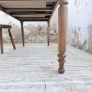 Bistro farmhouse table cherry wood turned legs 180cm
