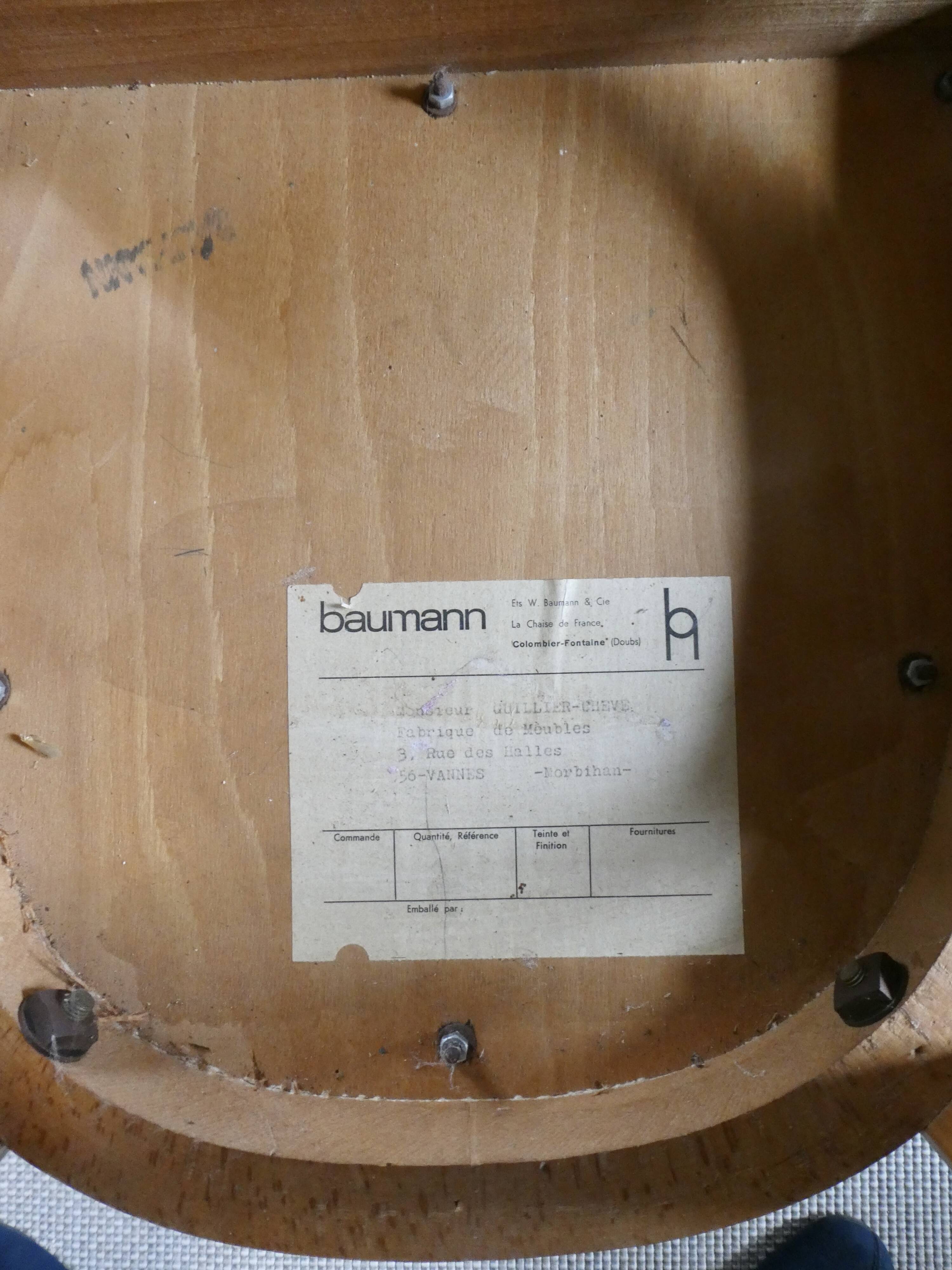 Pair of Baumann bistro chairs, No 12, 1960s